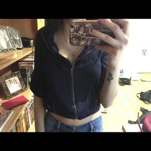 Zip up crop top/blouse
